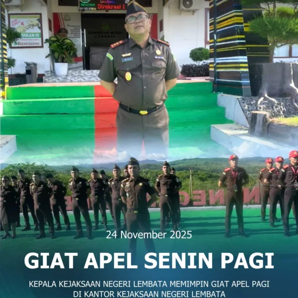 Giat Apel Pagi Kejaksaan Negeri Lembata, Senin 24 November 2025