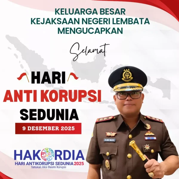 Keluarga Besar Kejaksaan Negeri Lembata Mengucapkan Selamat Hari Anti Korupsi…