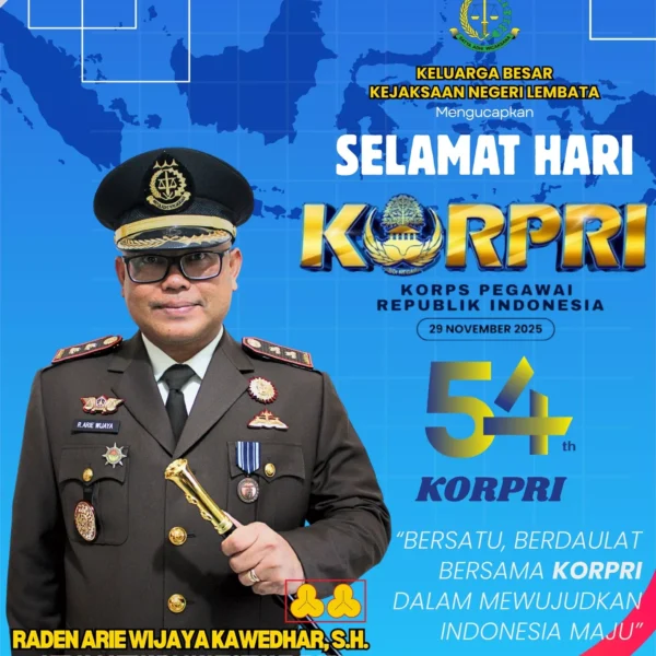 Keluarga Besar Kejaksaan Negeri Lembata Mengucapkan Selamat Hari KORPRI ke-54