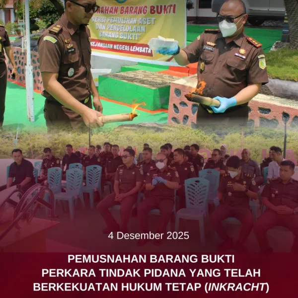 Pemusnahan Barang Bukti Perkara Tindak Pidana Umum Yang Telah Berkekuatan…