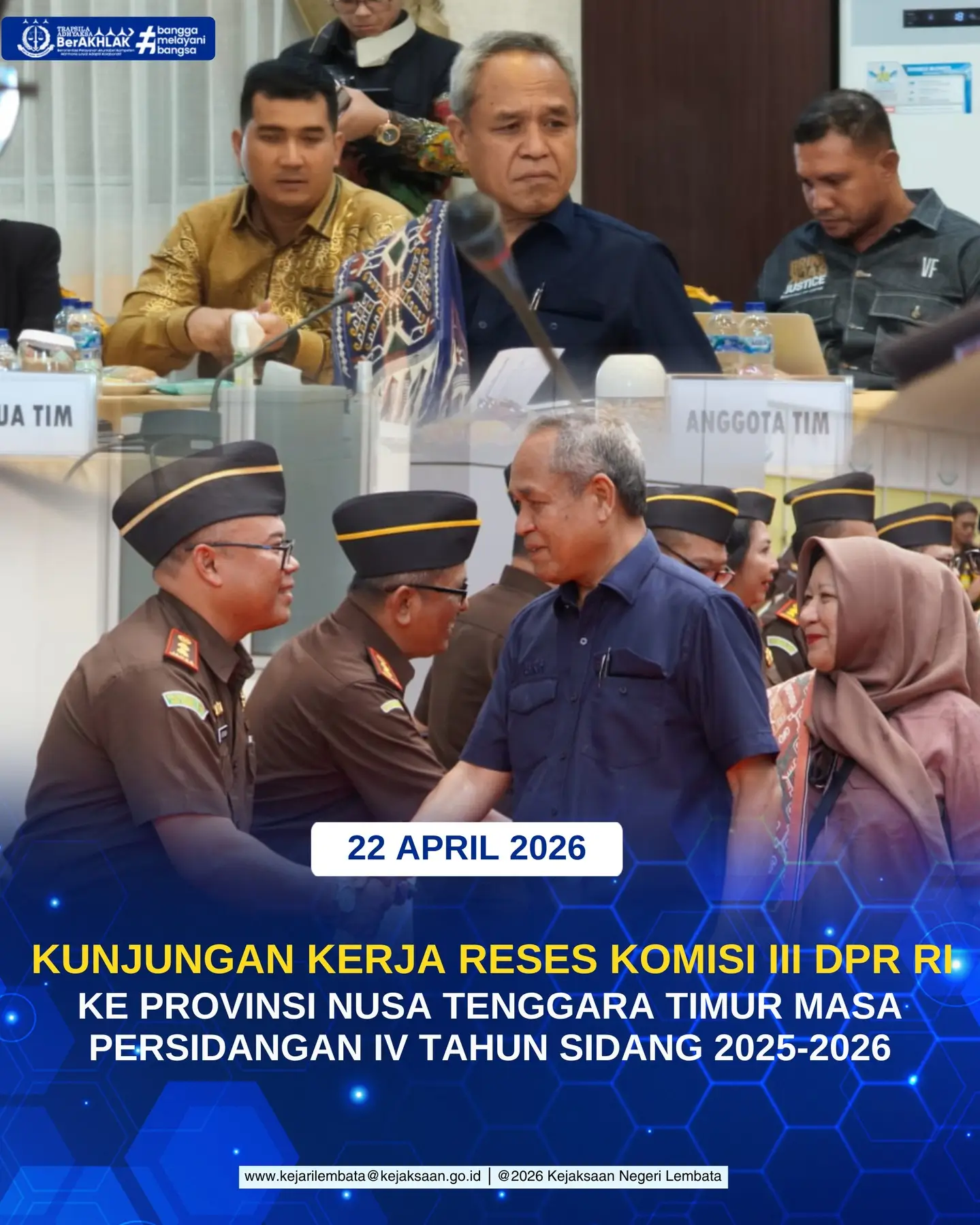 Kunjungan Kerja Reses Komisi III DPR RI Ke Provinsi Nusa Tenggara Timur Masa Persidangan IV Tahun Sidang 2025-2026