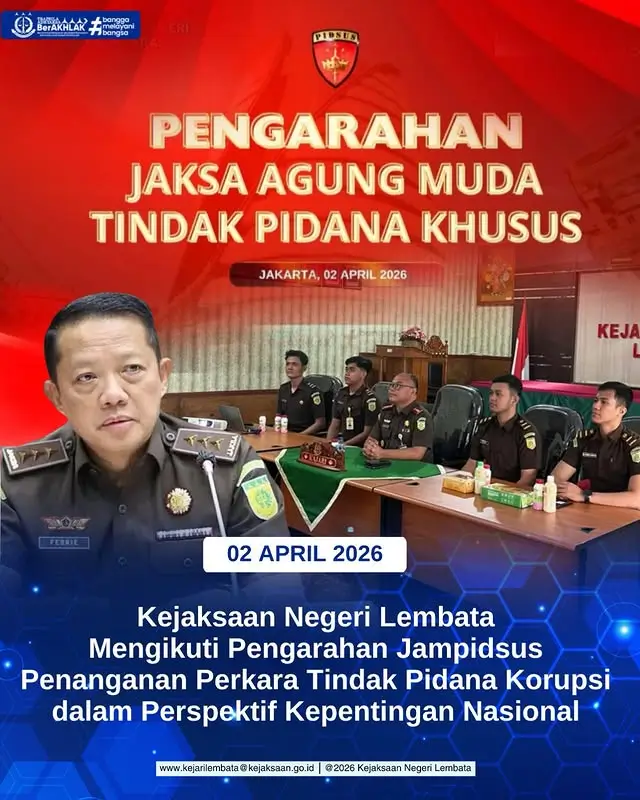 Kejaksaan Negeri Lembata Mengikuti Pengarahan Jampidsus Penanganan Perkata Tindak Pidana Korupsi Dalam Perspektif Kepentingan Nasional