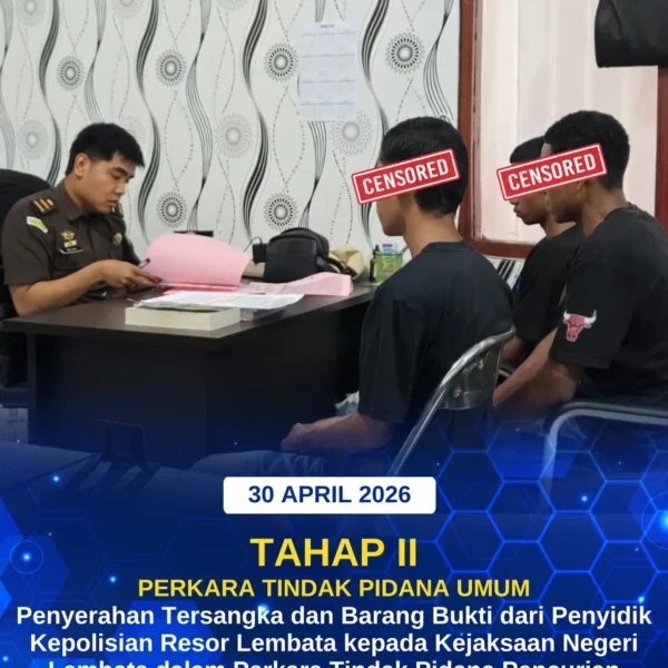 Penyerahan Tersangka Dan Barang Bukti Dari Penyidik Kepolisian Resor Lembata…