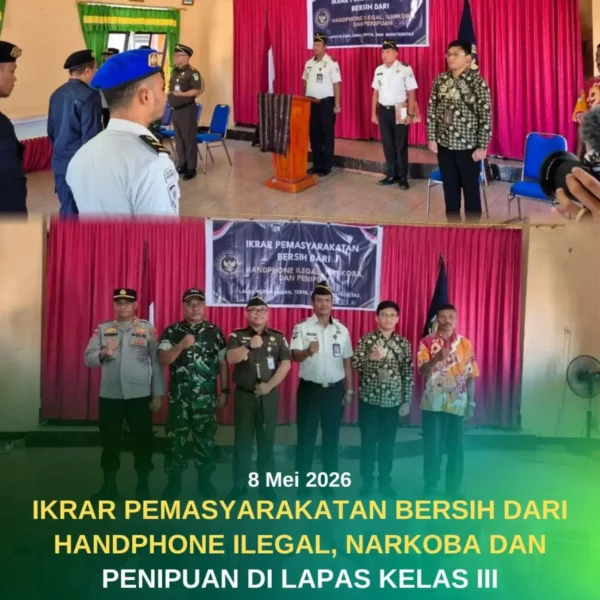 Ikrar Pemasyarakatan Bersih Dari Handphone Ilegal, Narkoba Dan Penipuan Di…