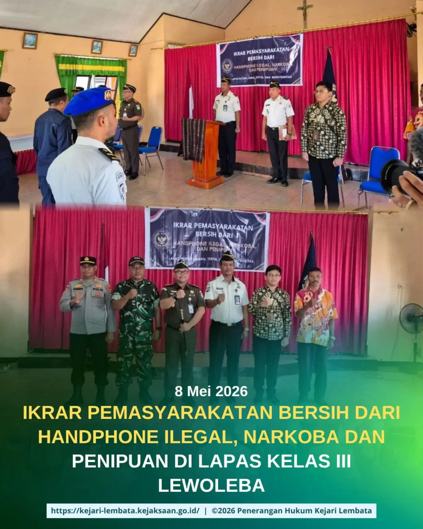 Ikrar Pemasyarakatan Bersih Dari Handphone Ilegal, Narkoba Dan Penipuan Di Lapas Kelas III Lewoleba