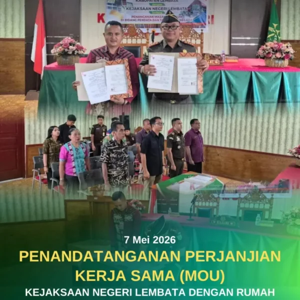 Penandatanganan Perjanjian Kerja Sama (MOU) Kejaksaan Negeri Lembata Dengan Rumah…