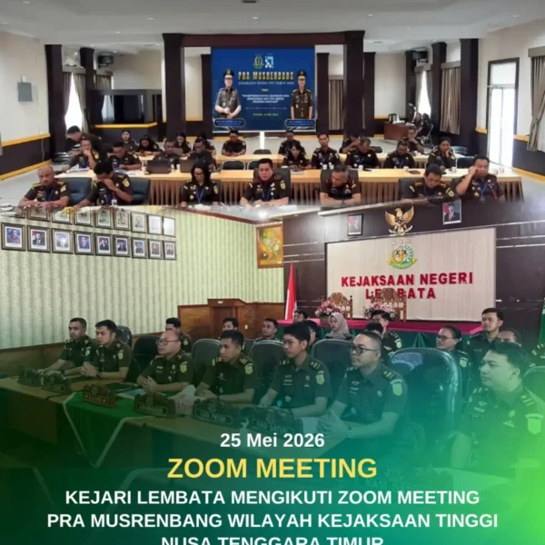Kejari Lembata Mengikuti Zoom Meeting Pra Musrenbang Wilayah Kejaksaan TInggi…