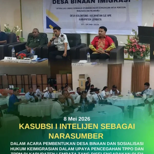 Dalam Acara Pembentukan Desa Binaan Dan Sosialisasi Hukum Keimigrasian Dalam…