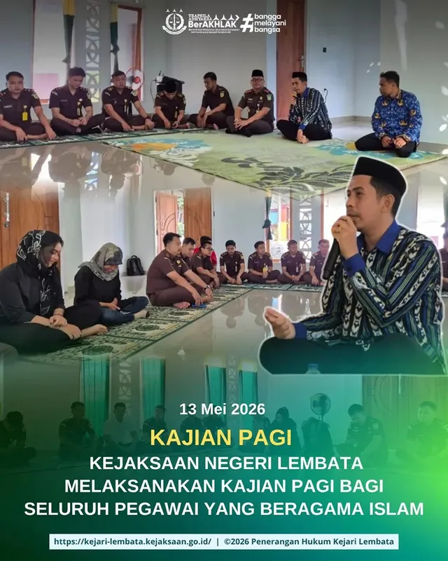 Kejaksaan Negeri Lembata Melaksanakan Kajian Pagi Bagi Seluruh Pegawai Yang Beragama Islam