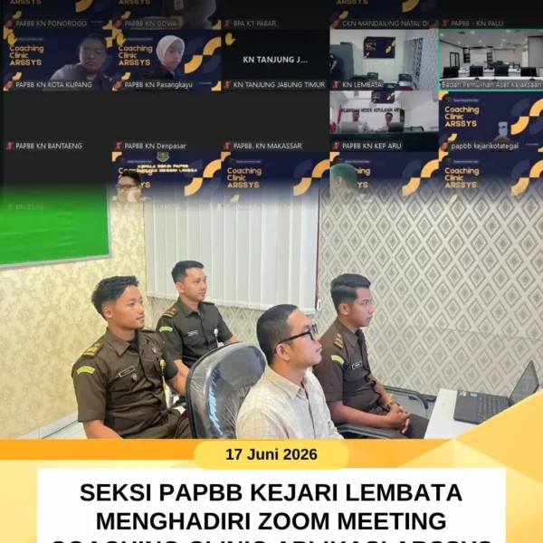 Seksi PAPBB Kejari Lembata Menghadiri Zoom Meeting Coaching Clinic Aplikasi…