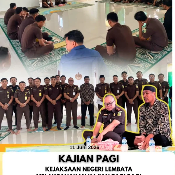 Kejaksaan Negeri Lembata Melaksanakan Kajian Pagi Bagi Seluruh Pegawai Yang…