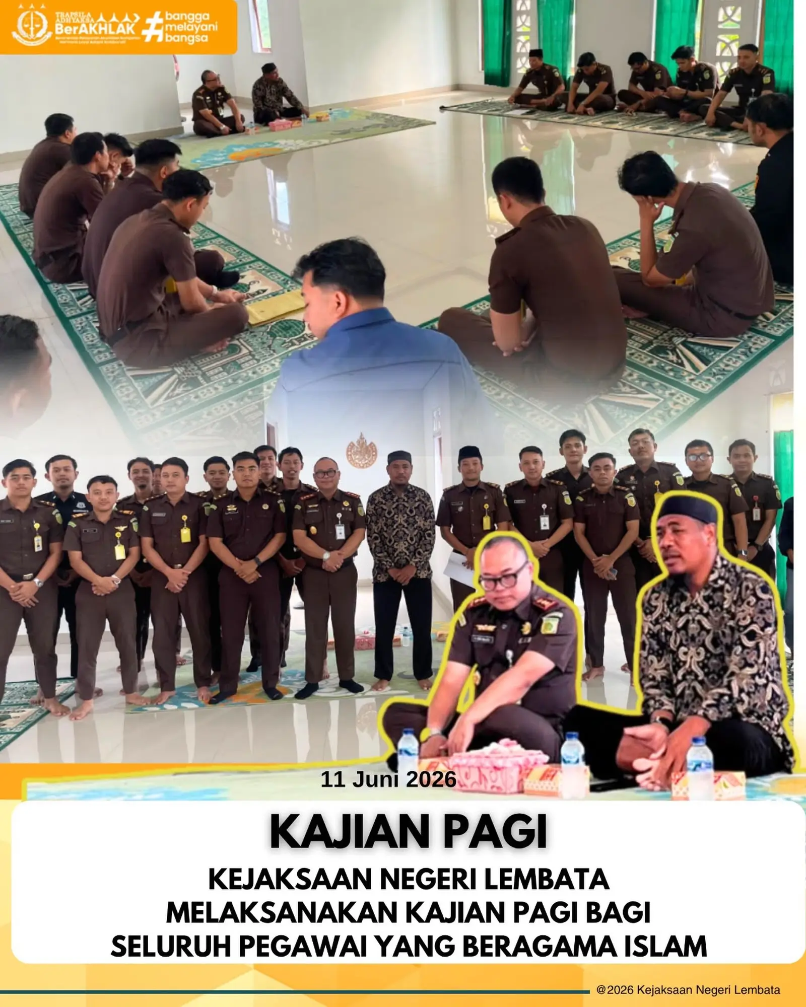 Kejaksaan Negeri Lembata Melaksanakan Kajian Pagi Bagi Seluruh Pegawai Yang Beragama Islam