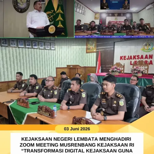 Kejaksaan Negeri Lembata Menghadiri Zoom Meeting Musrenbang Kejaksaan RI “Transformasi…