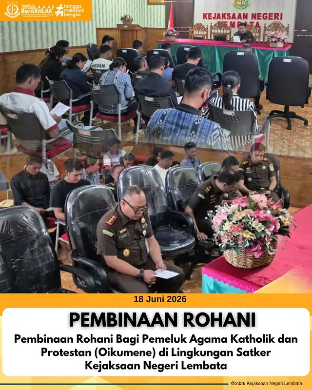 Pembinaan Rohani Bagi Pemeluk Agama Katholik dan Protestan (Oikumene) di Lingkungan Satker Kejaksaan Negeri Lembata