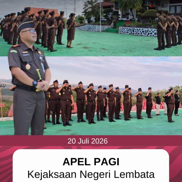 Kegiatan Apel Pagi Kejaksaan Negeri Lembata, Senin 20 Juli 2026