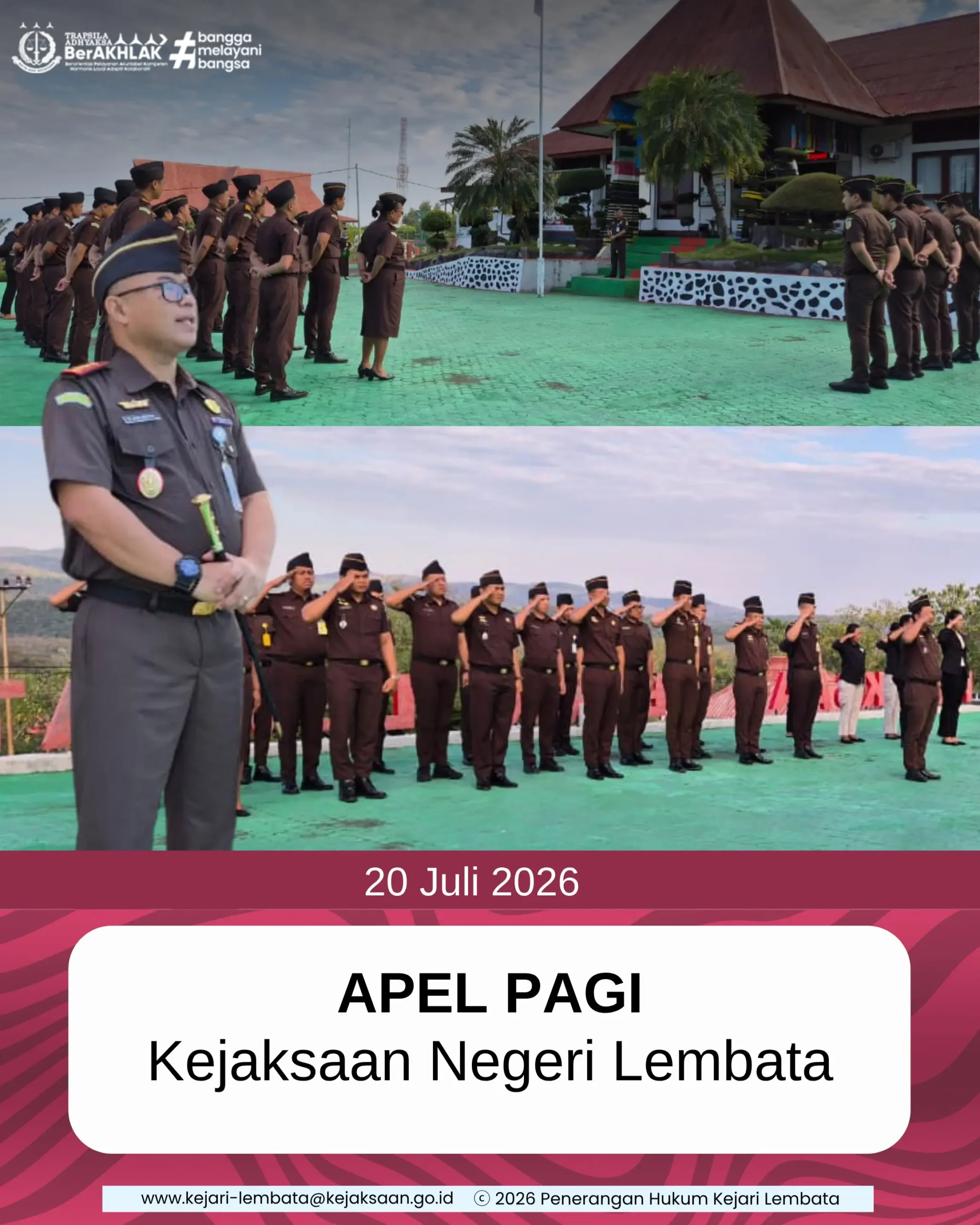 Kegiatan Apel Pagi Kejaksaan Negeri Lembata, Senin 20 Juli 2026