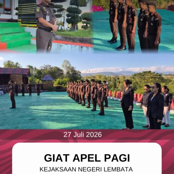 Giat Apel Pagi Kejaksaan Negeri Lembata, Senin 27 Juli 2026