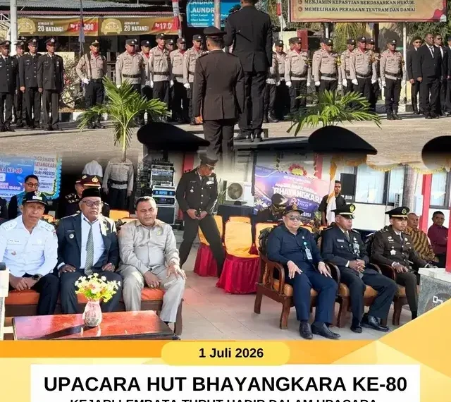 Kejari Lembata Turut hadir Dalam Rangka HUT Bhayangkara Ke-80 Di Halaman Kantor Kepolisian Resor Lembata