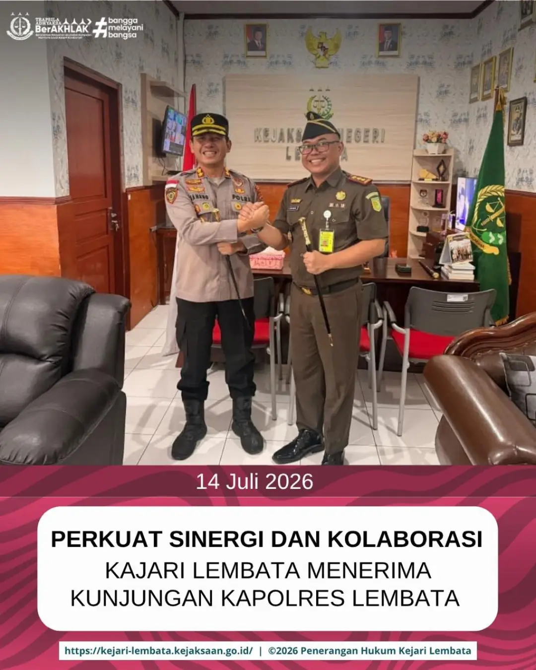 Perkuat Sinergi Dan Kolaborasi Kajari Lembata Menerima Kunjungan Kapolres Lembata