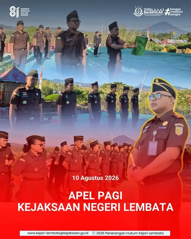 Kegiatan Apel Pagi Kejaksaan Negeri Lembata Hari Senin 10 Agustus 2026