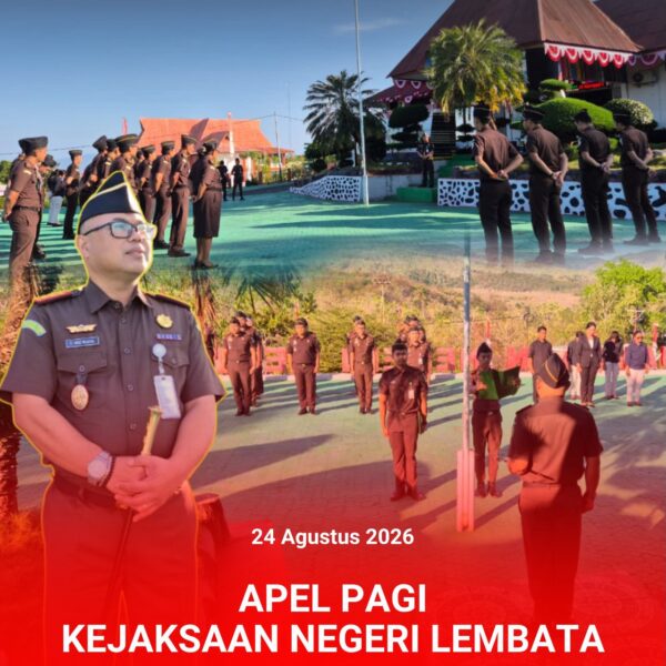 Kegiatan Apel Pagi Kejaksaan Negeri Lembata, Hari Senin 24 Agustus…