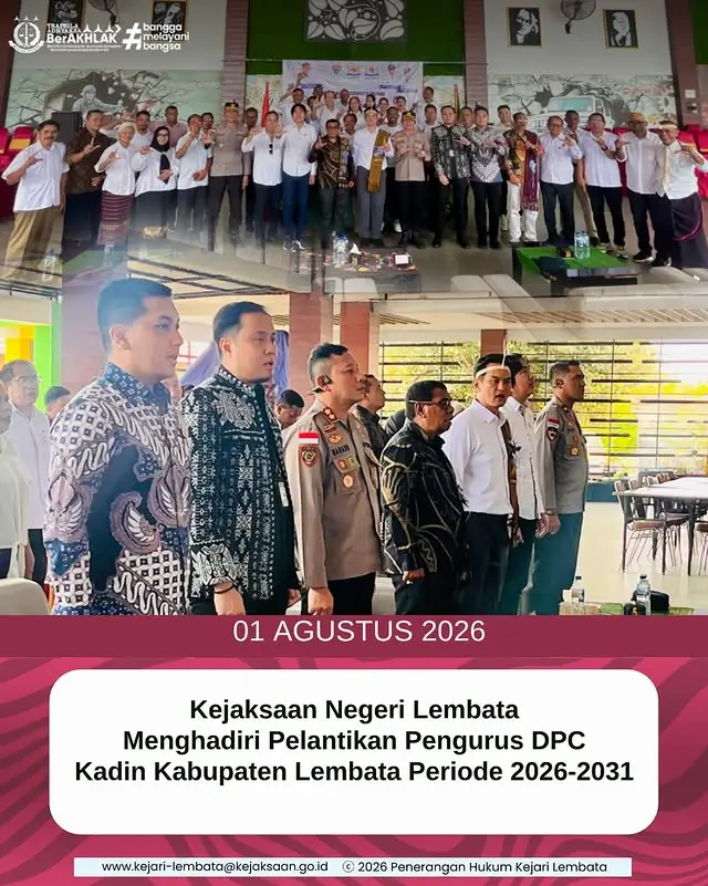 Kejaksaan Negeri Lembata Menghadiri Pelantikan Pengurus DPC Kadin Kebupaten lembata Periode 2026-2031