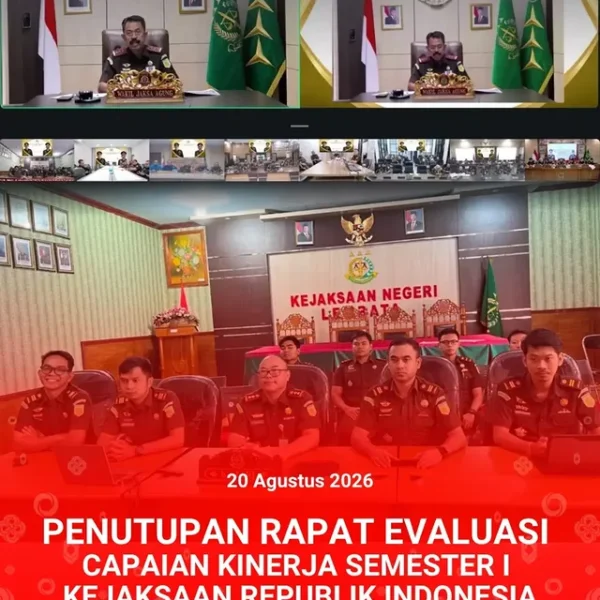 Penutupan Rapat Evaluasi Capaian Kinerja Semester I Kejaksaan republik Indonesia
