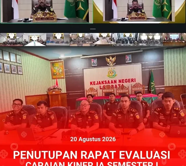Penutupan Rapat Evaluasi Capaian Kinerja Semester I Kejaksaan republik Indonesia