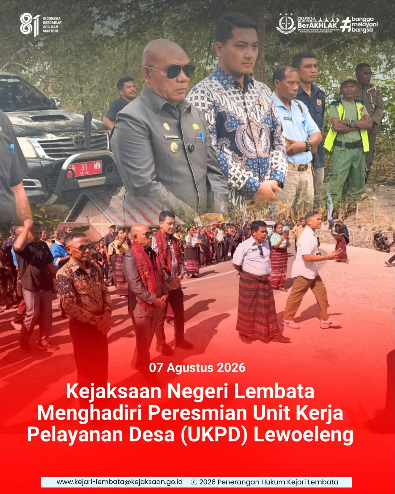 Kejaksaan Negeri Lembata Menghadiri Peresmian Unit Kerja Pelayanan Desa (UKPD) Lewoeleng